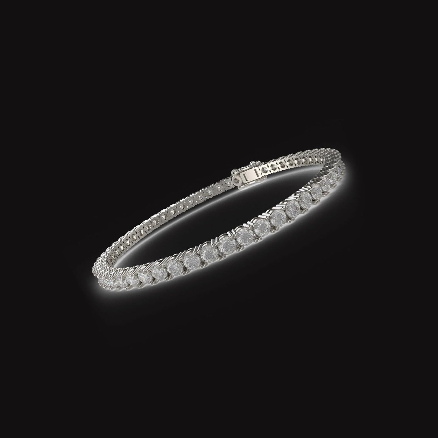 Handmade 3-12ct Lab-Grown Diamond Tennis Bracelet - 14K White/Yellow/Rose Gold & Platinum, 4-Prong, D-VS2/SI1, Free Engraving