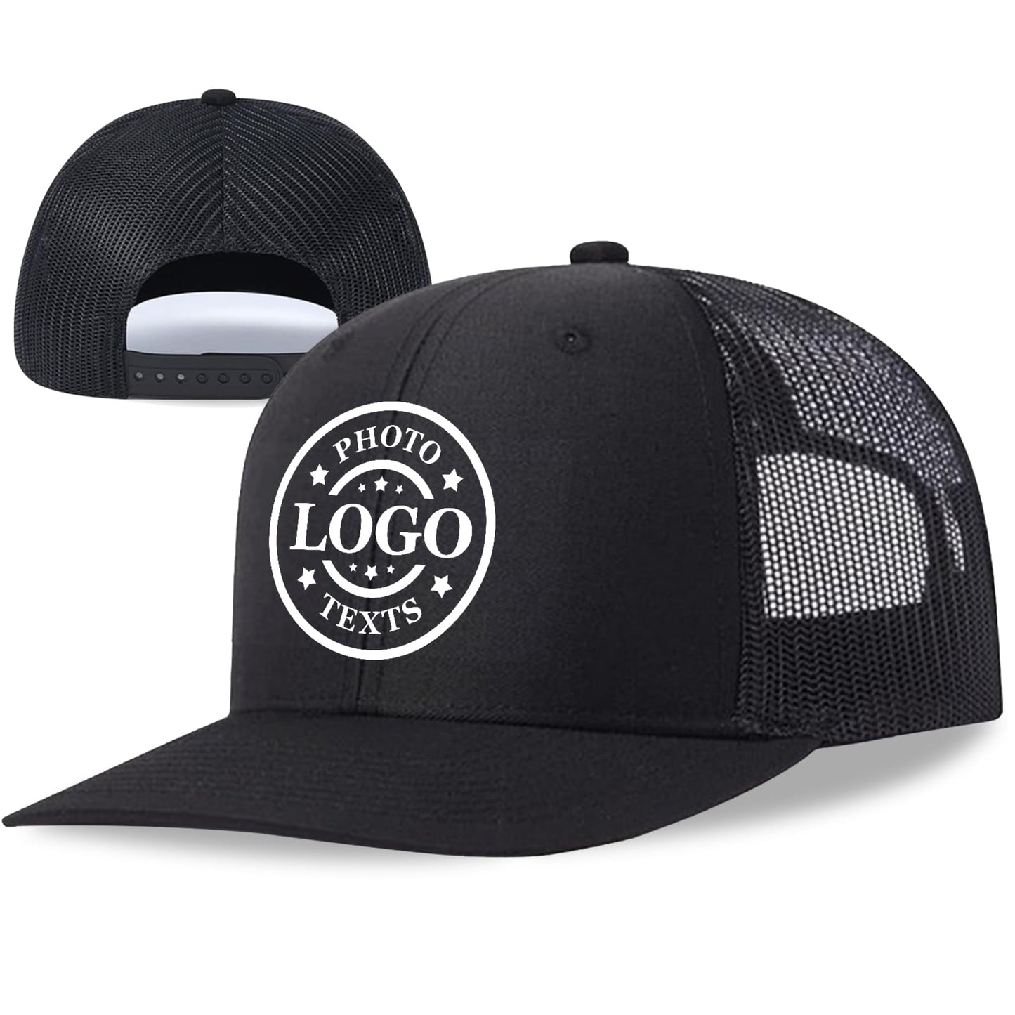 Bulk Custom Hat, Customized Adjustable Baseball Cap Design Your Own Unisex Trucker Hat with Photo Text