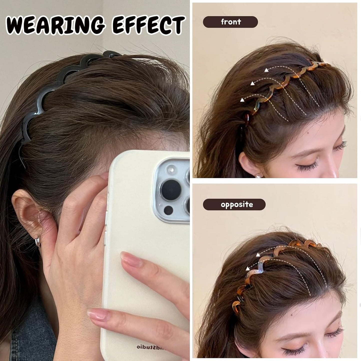 2025 Reversible Korean Headbands – 2PCS Zigzag Tooth