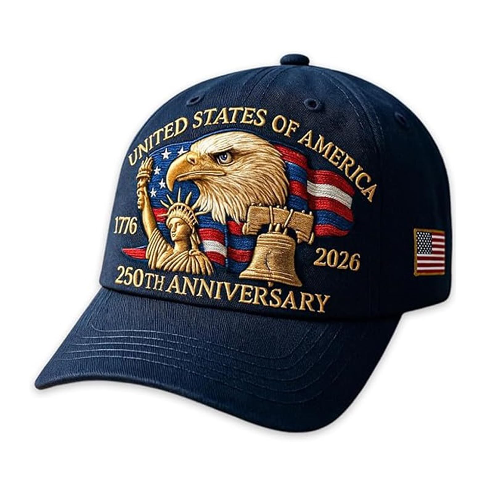 Eagle – United States 250th Anniversary Hat: Adjustable 250 Year American Anniversary Cap, USA Patriotic Caps