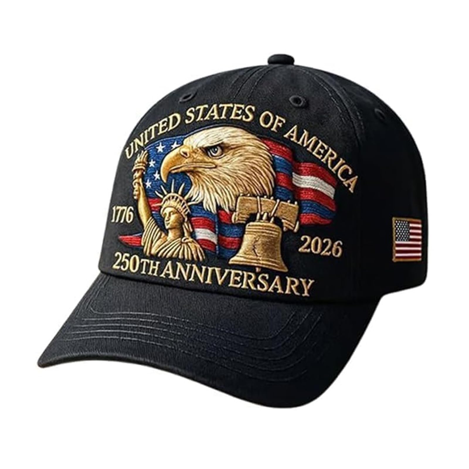 Eagle – United States 250th Anniversary Hat: Adjustable 250 Year American Anniversary Cap, USA Patriotic Caps