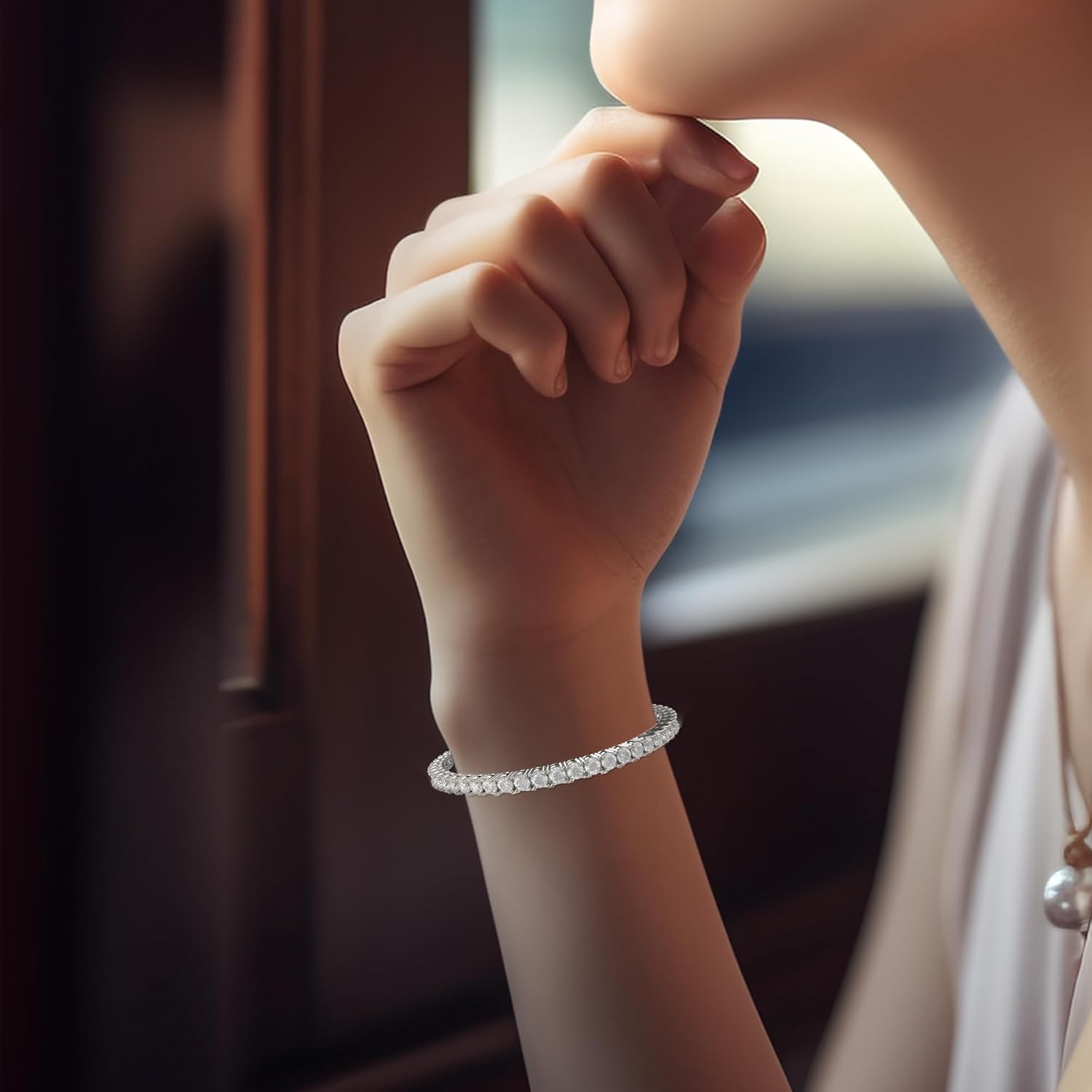 Handmade 3-12ct Lab-Grown Diamond Tennis Bracelet - 14K White/Yellow/Rose Gold & Platinum, 4-Prong, D-VS2/SI1, Free Engraving