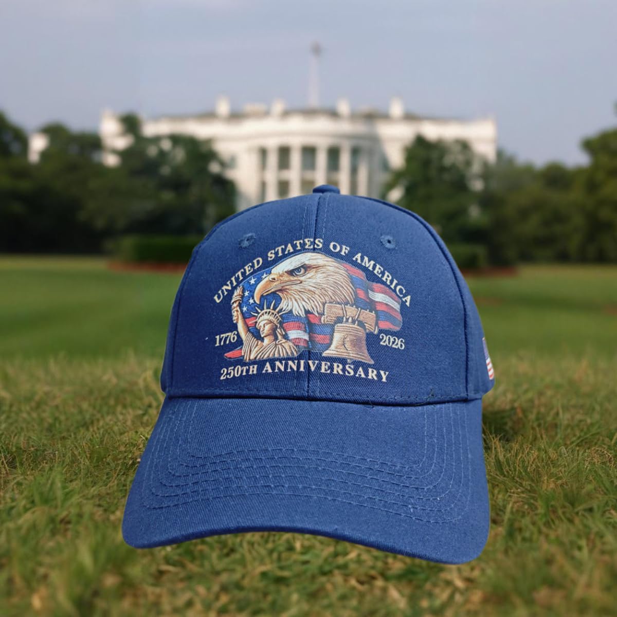Eagle – United States 250th Anniversary Hat, Adjustable Bald Eagle Printed Patriotic Baseball Cap for Men Women Multi