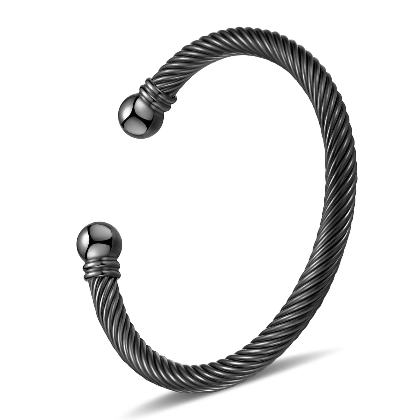 Stainless Steel Twisted Cable Wire Bracelets with Hook Clasp Stylish Roman Digital Bangle Bracelet for Women