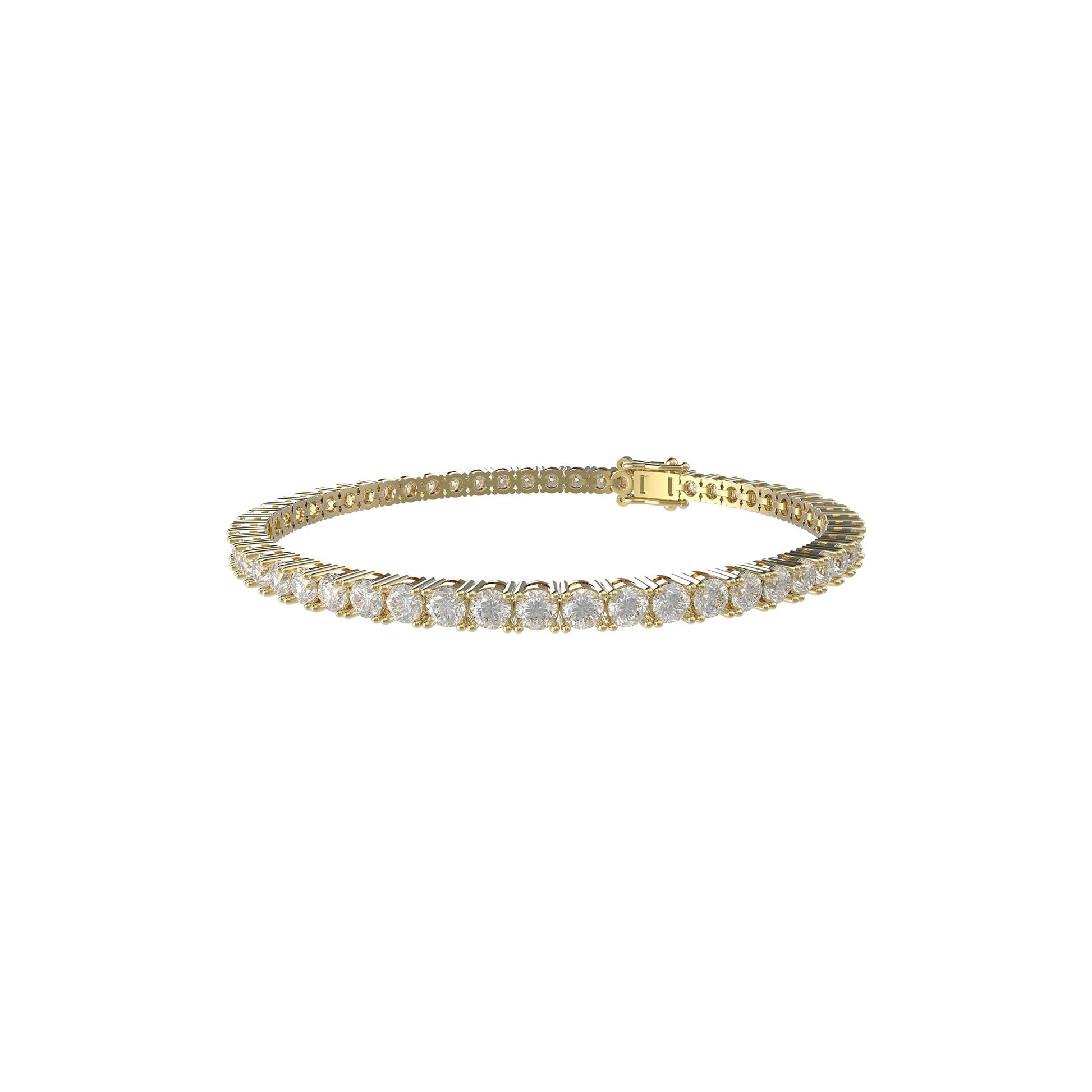 Handmade 3-12ct Lab-Grown Diamond Tennis Bracelet - 14K White/Yellow/Rose Gold & Platinum, 4-Prong, D-VS2/SI1, Free Engraving