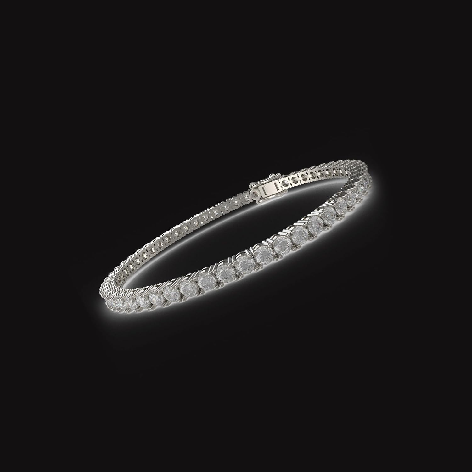 Handmade 3-12ct Lab-Grown Diamond Tennis Bracelet - 14K White/Yellow/Rose Gold & Platinum, 4-Prong, D-VS2/SI1, Free Engraving