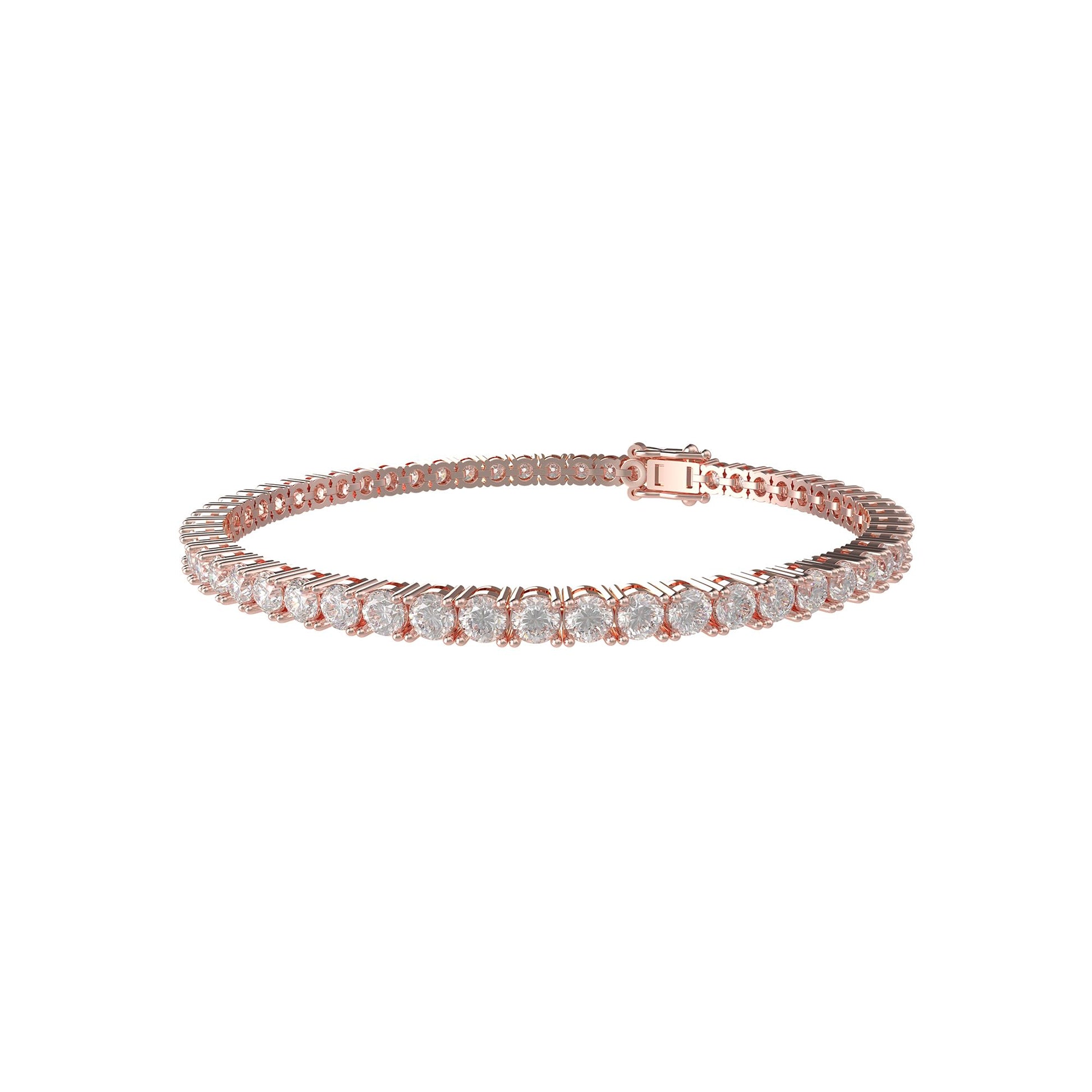 Handmade 3-12ct Lab-Grown Diamond Tennis Bracelet - 14K White/Yellow/Rose Gold & Platinum, 4-Prong, D-VS2/SI1, Free Engraving
