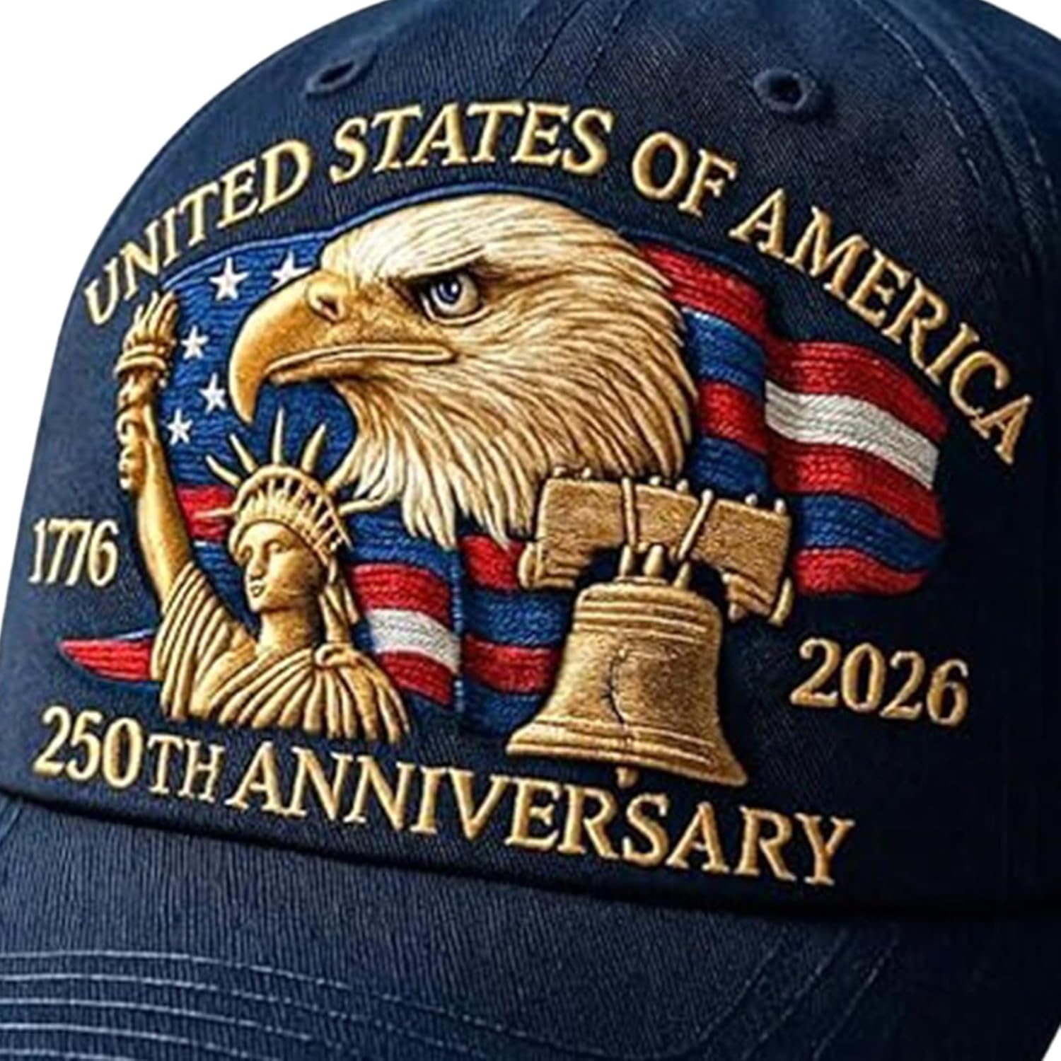 Eagle – United States 250th Anniversary Hat: Adjustable 250 Year American Anniversary Cap, USA Patriotic Caps
