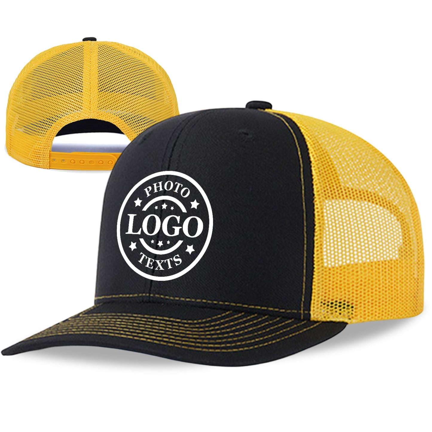 Bulk Custom Hat, Customized Adjustable Baseball Cap Design Your Own Unisex Trucker Hat with Photo Text