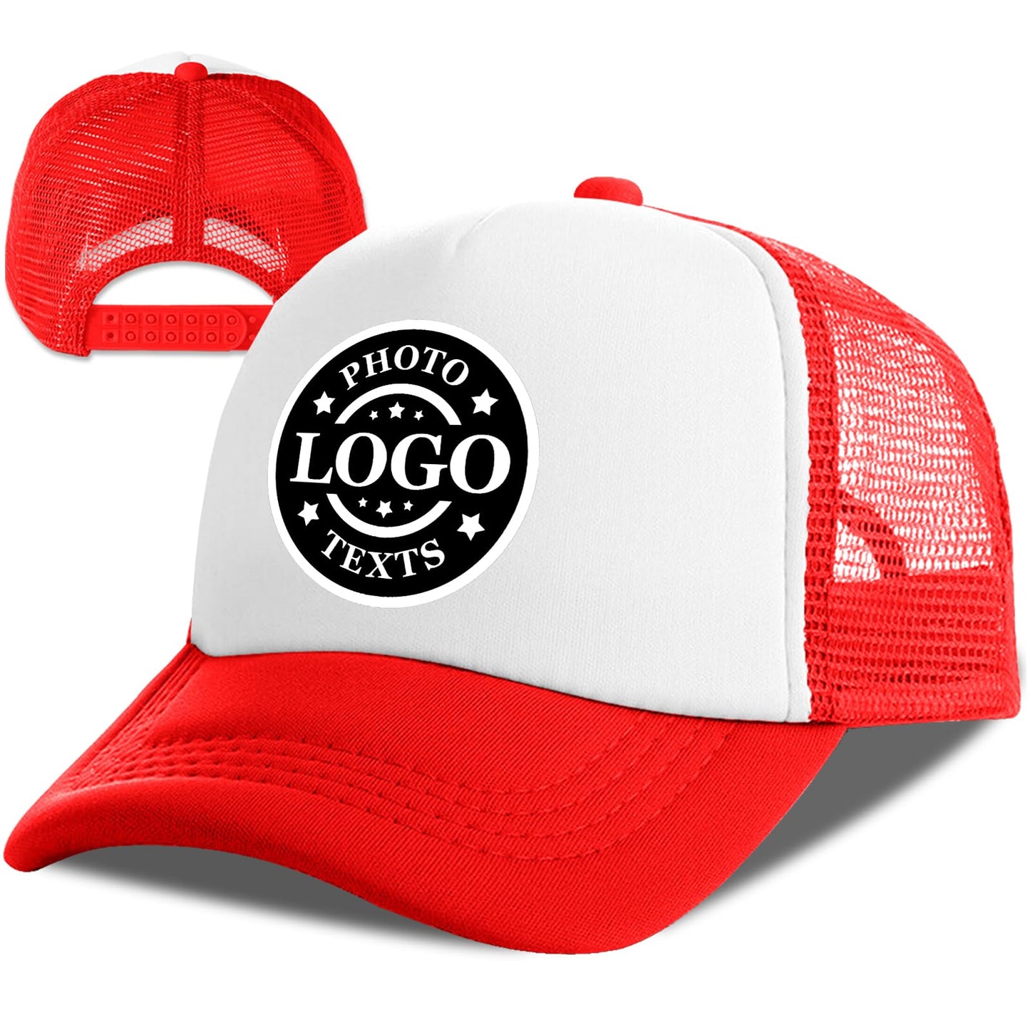 Bulk Custom Hat, Customized Adjustable Baseball Cap Design Your Own Unisex Trucker Hat with Photo Text