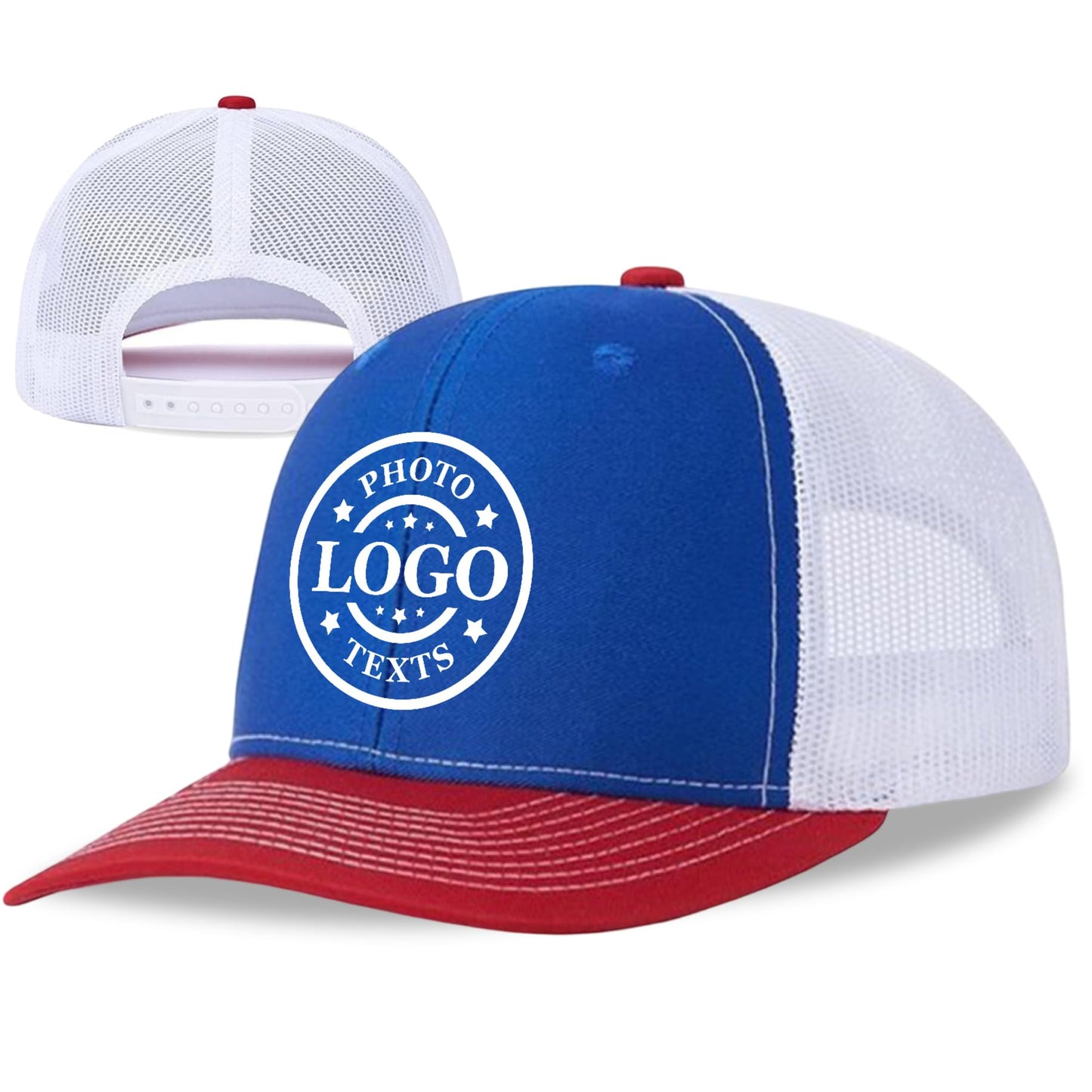 Bulk Custom Hat, Customized Adjustable Baseball Cap Design Your Own Unisex Trucker Hat with Photo Text