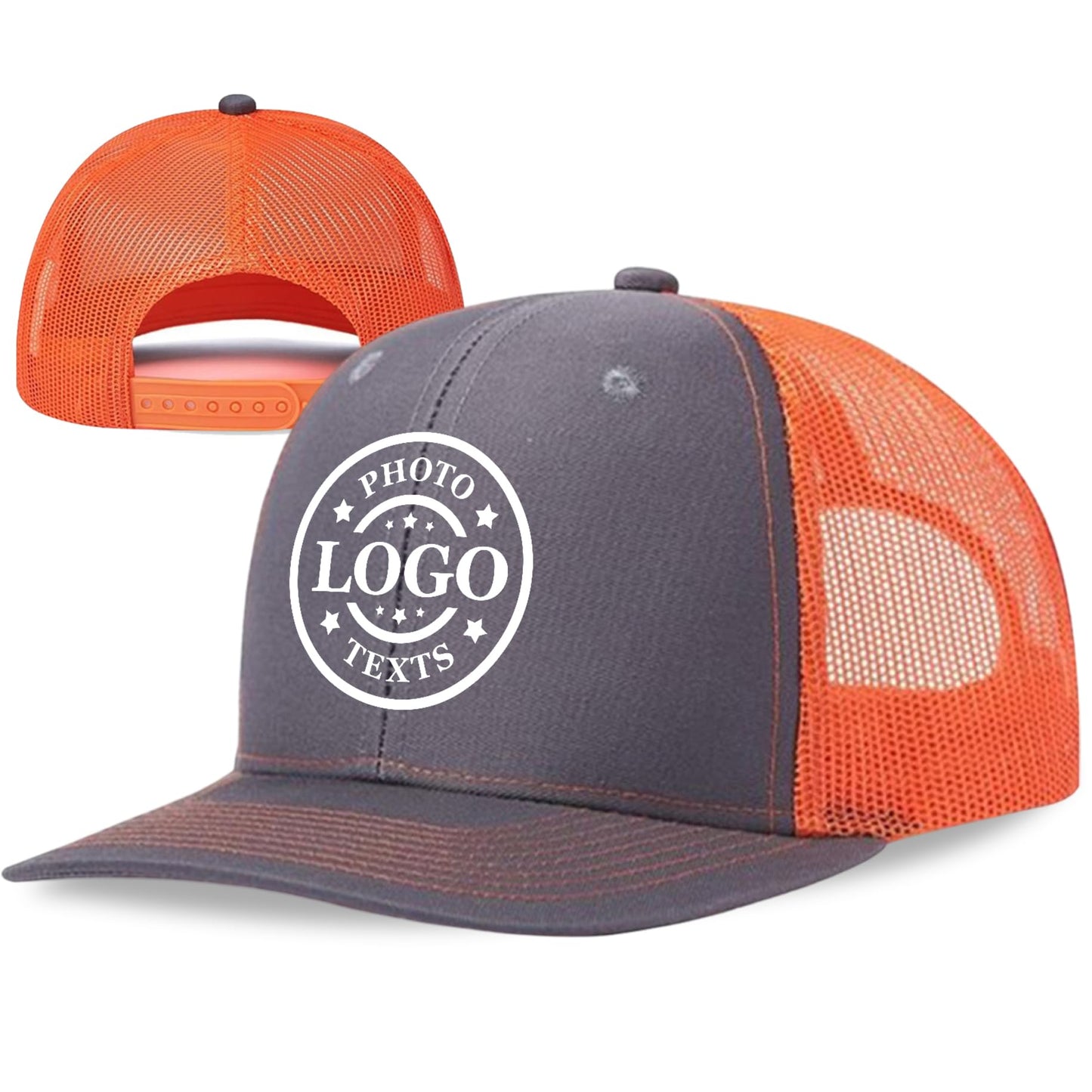 Bulk Custom Hat, Customized Adjustable Baseball Cap Design Your Own Unisex Trucker Hat with Photo Text
