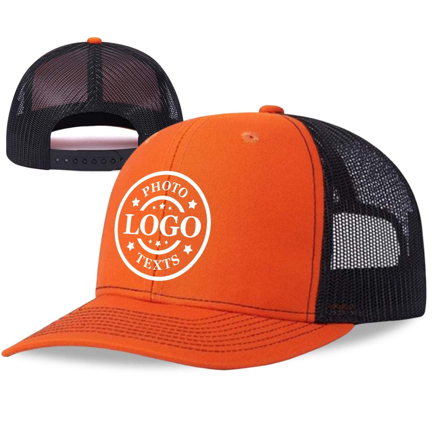 Bulk Custom Hat, Customized Adjustable Baseball Cap Design Your Own Unisex Trucker Hat with Photo Text