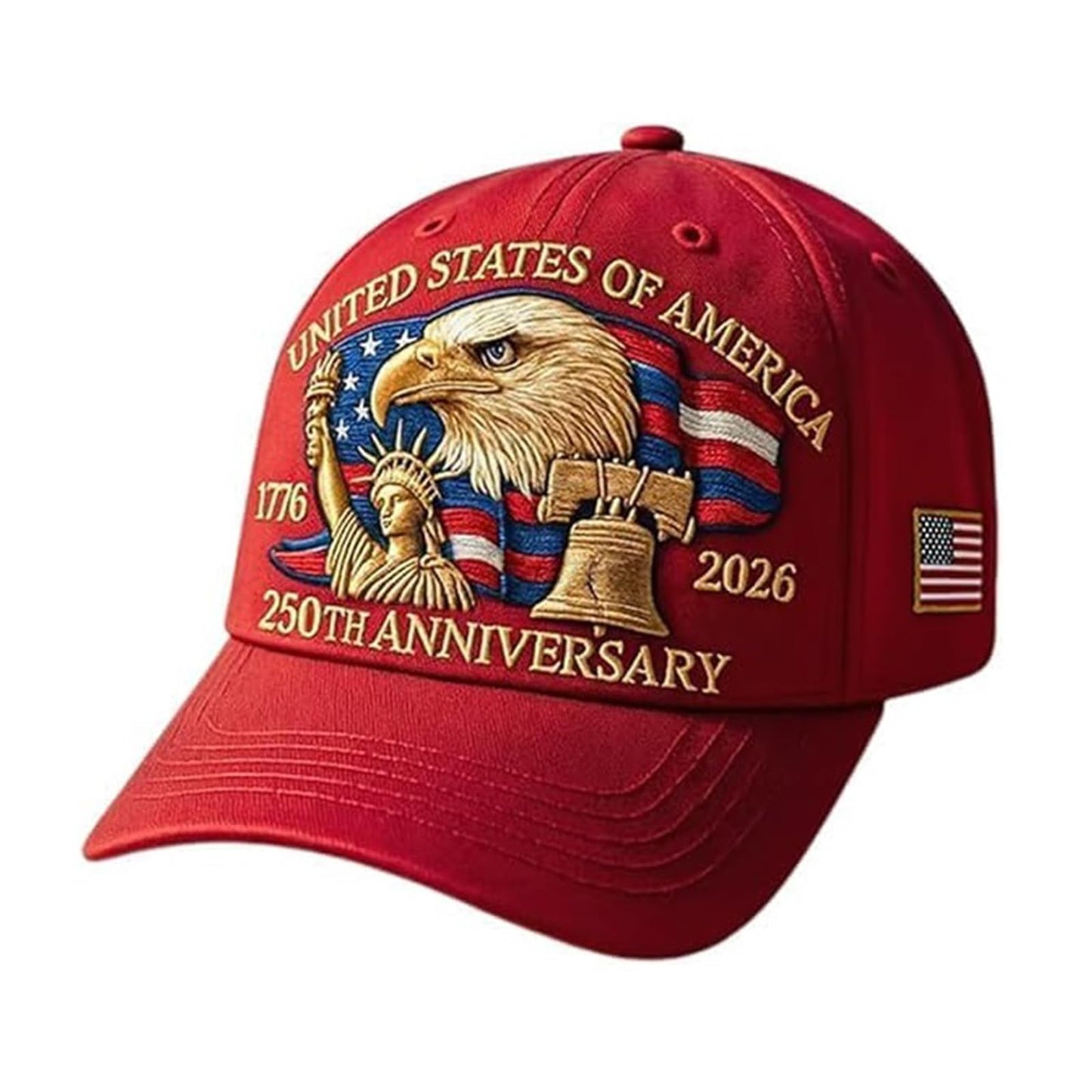 Eagle – United States 250th Anniversary Hat: Adjustable 250 Year American Anniversary Cap, USA Patriotic Caps