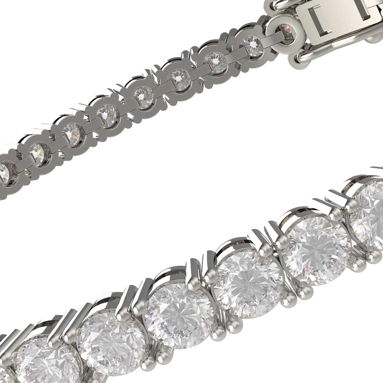 Handmade 3-12ct Lab-Grown Diamond Tennis Bracelet - 14K White/Yellow/Rose Gold & Platinum, 4-Prong, D-VS2/SI1, Free Engraving
