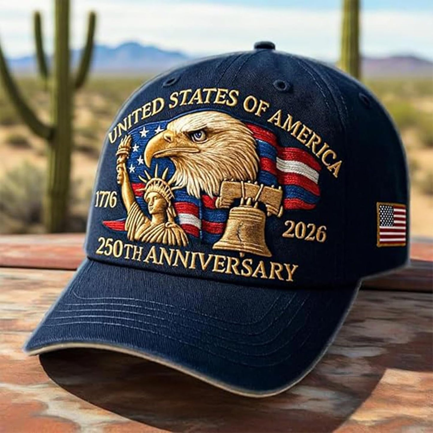 Eagle – United States 250th Anniversary Hat: Adjustable 250 Year American Anniversary Cap, USA Patriotic Caps