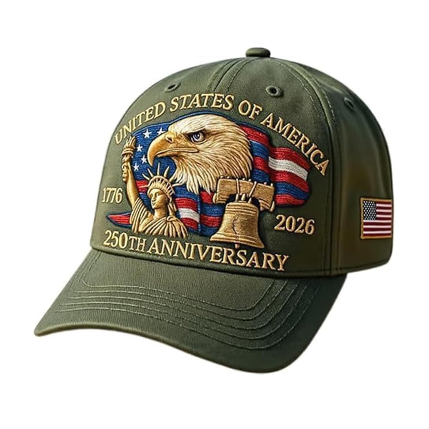 Eagle – United States 250th Anniversary Hat: Adjustable 250 Year American Anniversary Cap, USA Patriotic Caps