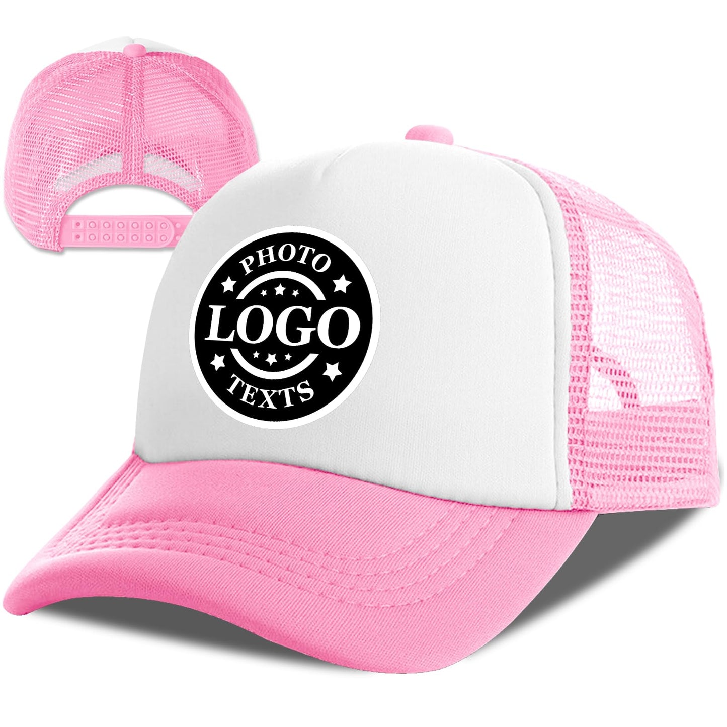 Bulk Custom Hat, Customized Adjustable Baseball Cap Design Your Own Unisex Trucker Hat with Photo Text
