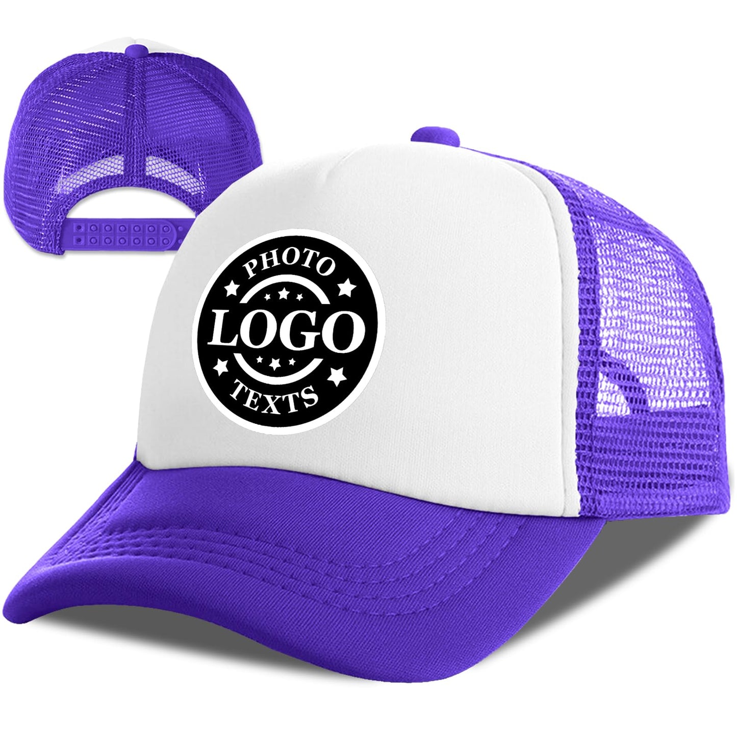 Bulk Custom Hat, Customized Adjustable Baseball Cap Design Your Own Unisex Trucker Hat with Photo Text
