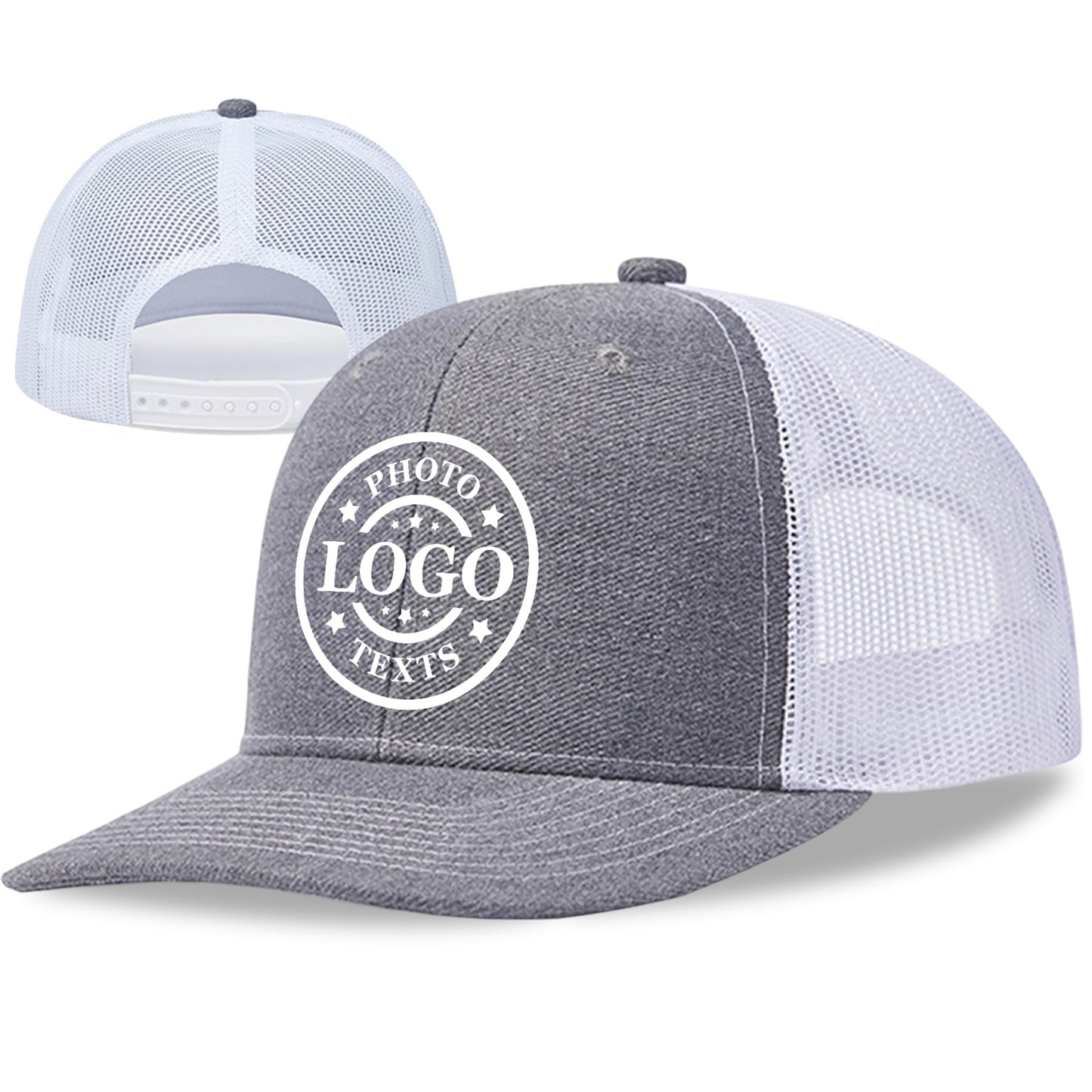 Bulk Custom Hat, Customized Adjustable Baseball Cap Design Your Own Unisex Trucker Hat with Photo Text