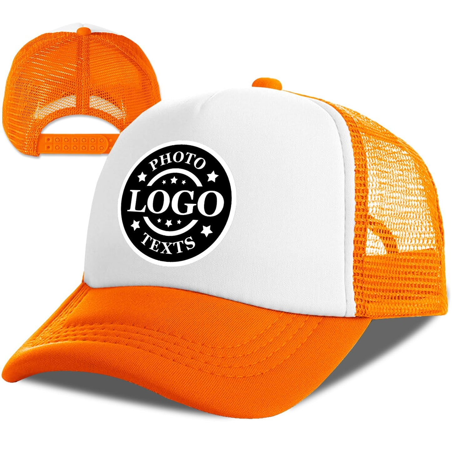 Bulk Custom Hat, Customized Adjustable Baseball Cap Design Your Own Unisex Trucker Hat with Photo Text