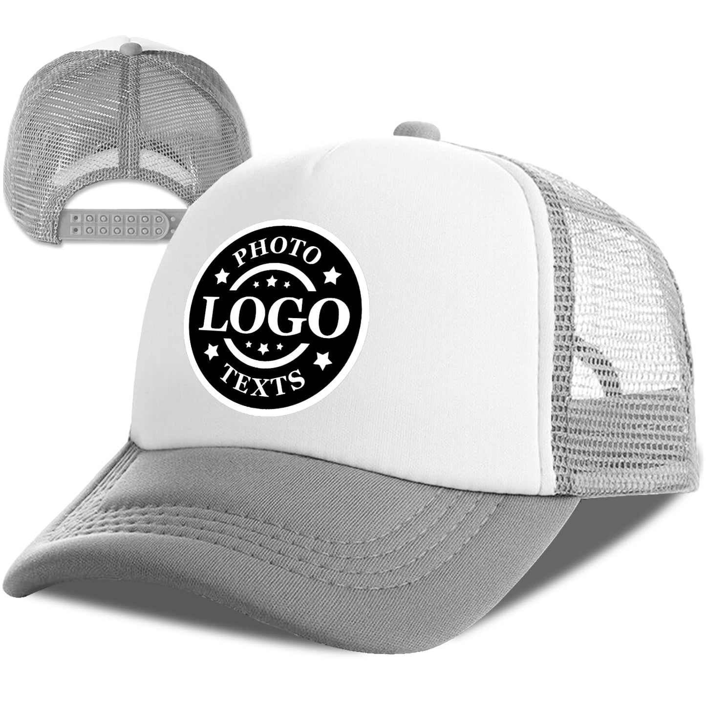 Bulk Custom Hat, Customized Adjustable Baseball Cap Design Your Own Unisex Trucker Hat with Photo Text