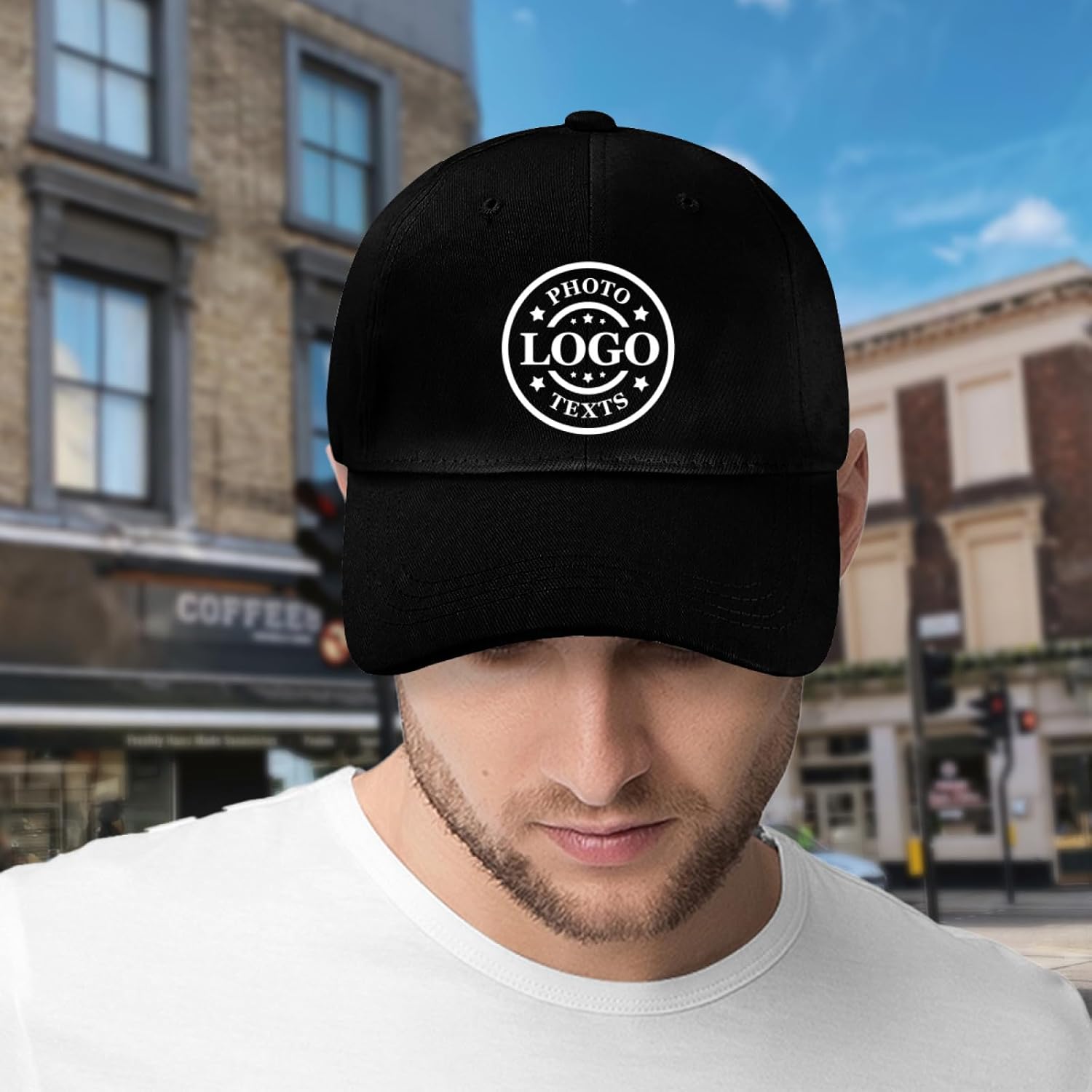 Bulk Custom Hat, Customized Adjustable Baseball Cap Design Your Own Unisex Trucker Hat with Photo Text