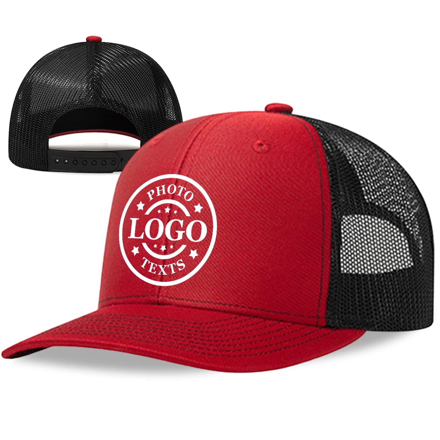 Bulk Custom Hat, Customized Adjustable Baseball Cap Design Your Own Unisex Trucker Hat with Photo Text