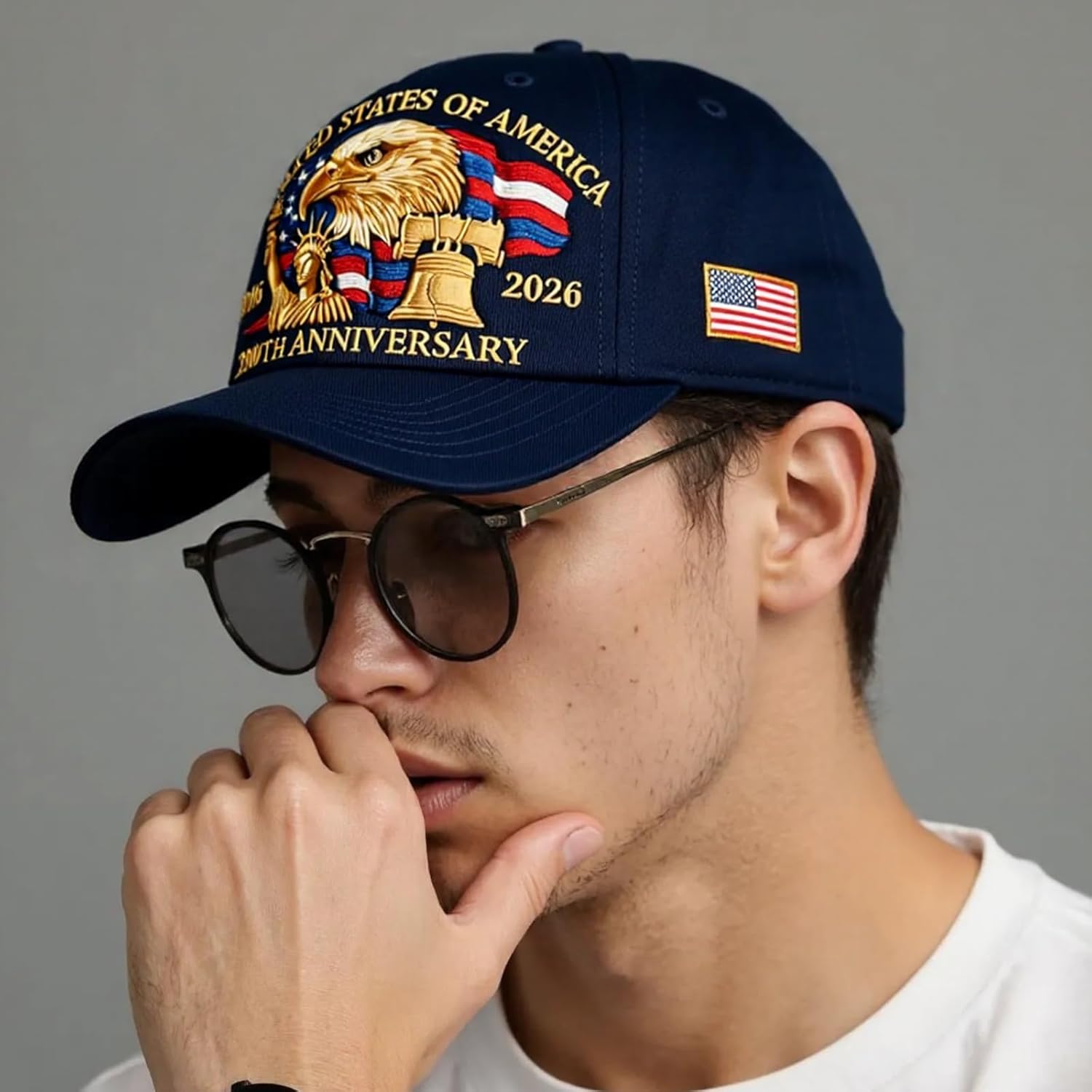 Eagle – United States 250th Anniversary Hat: Adjustable 250 Year American Anniversary Cap, USA Patriotic Caps