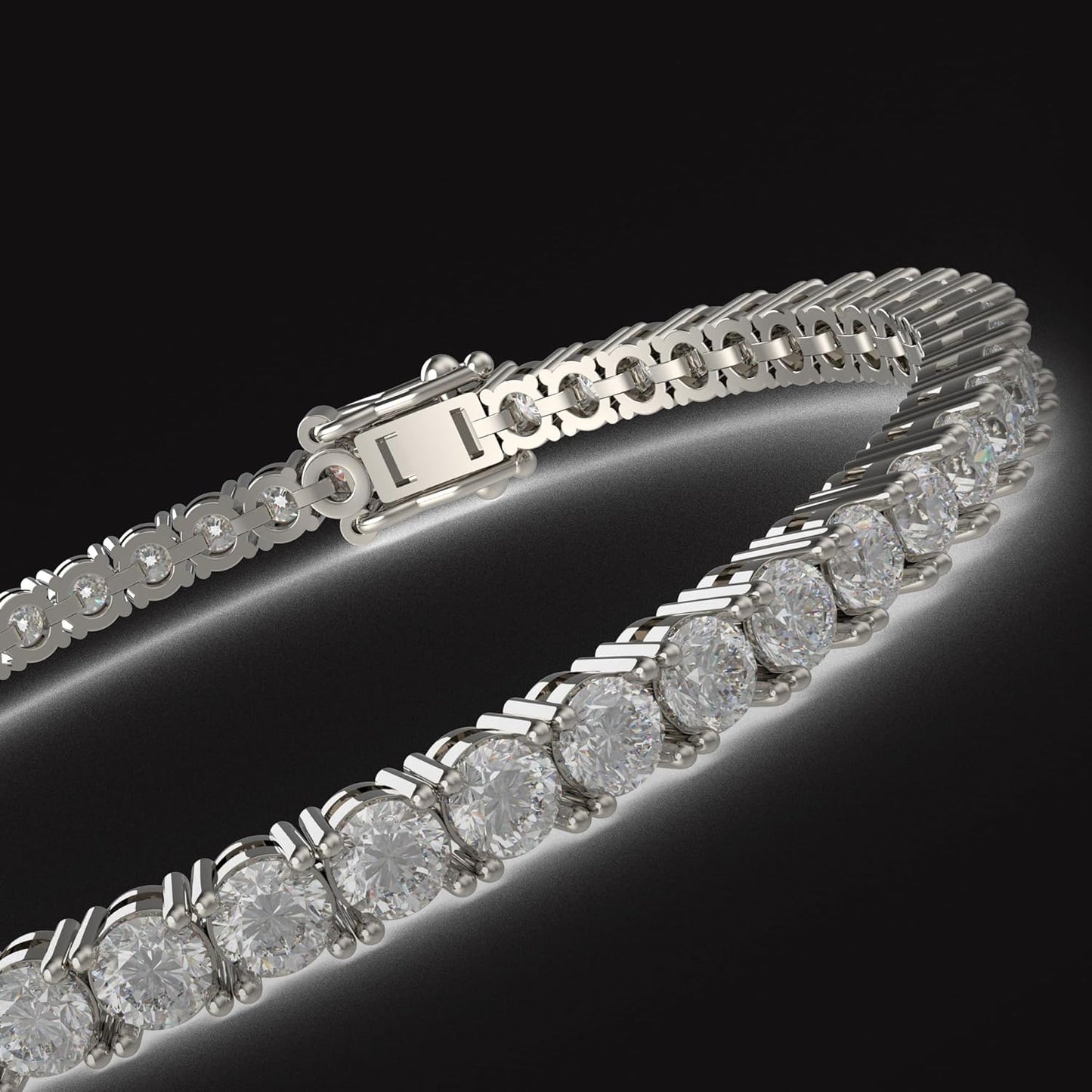 Handmade 3-12ct Lab-Grown Diamond Tennis Bracelet - 14K White/Yellow/Rose Gold & Platinum, 4-Prong, D-VS2/SI1, Free Engraving